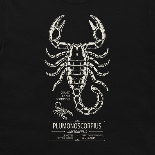 Pulmonoscorpius kirktonensis scientific scorpion design on black T-shirt