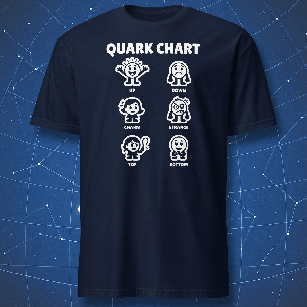 Quark Chart – Funny Particle Physics T-Shirt – Dork Matter