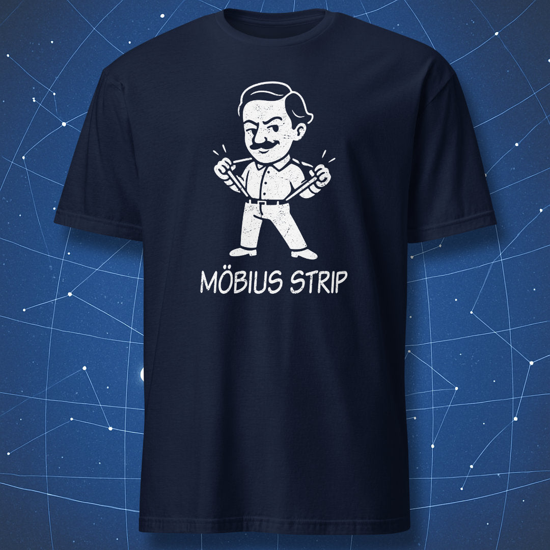 Möbius Strip Funny Math Shirt – Cartoon Möbius Suspenders Tee – Dork Matter