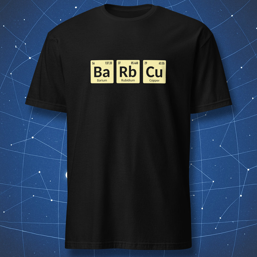 Ba Rb Cu barbecue chemistry t-shirt with periodic table elements