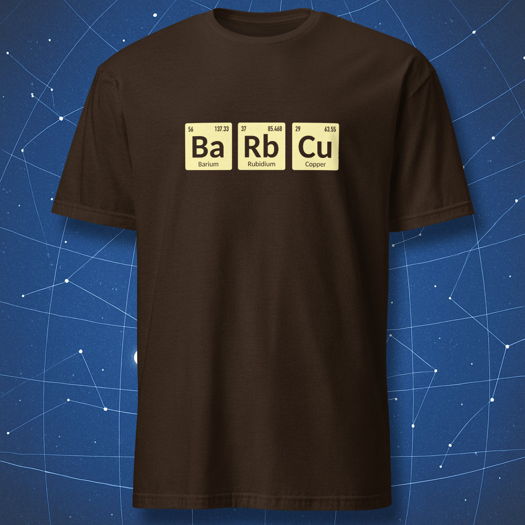 Funny chemistry barbecue shirt spelling barbecue with elements