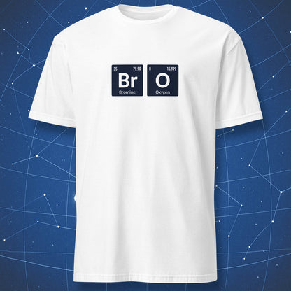 Bro chemistry pun t-shirt on black navy blue and white