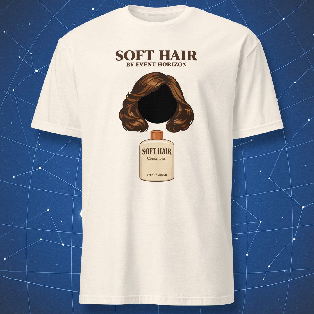 Soft Hair by Event Horizon black hole theory shirt in natural color