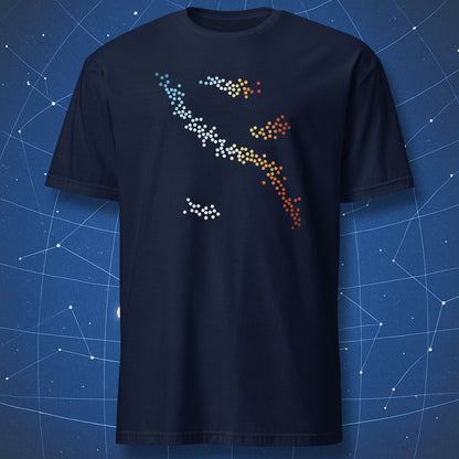 Stellar evolution HR diagram shirt on navy tee