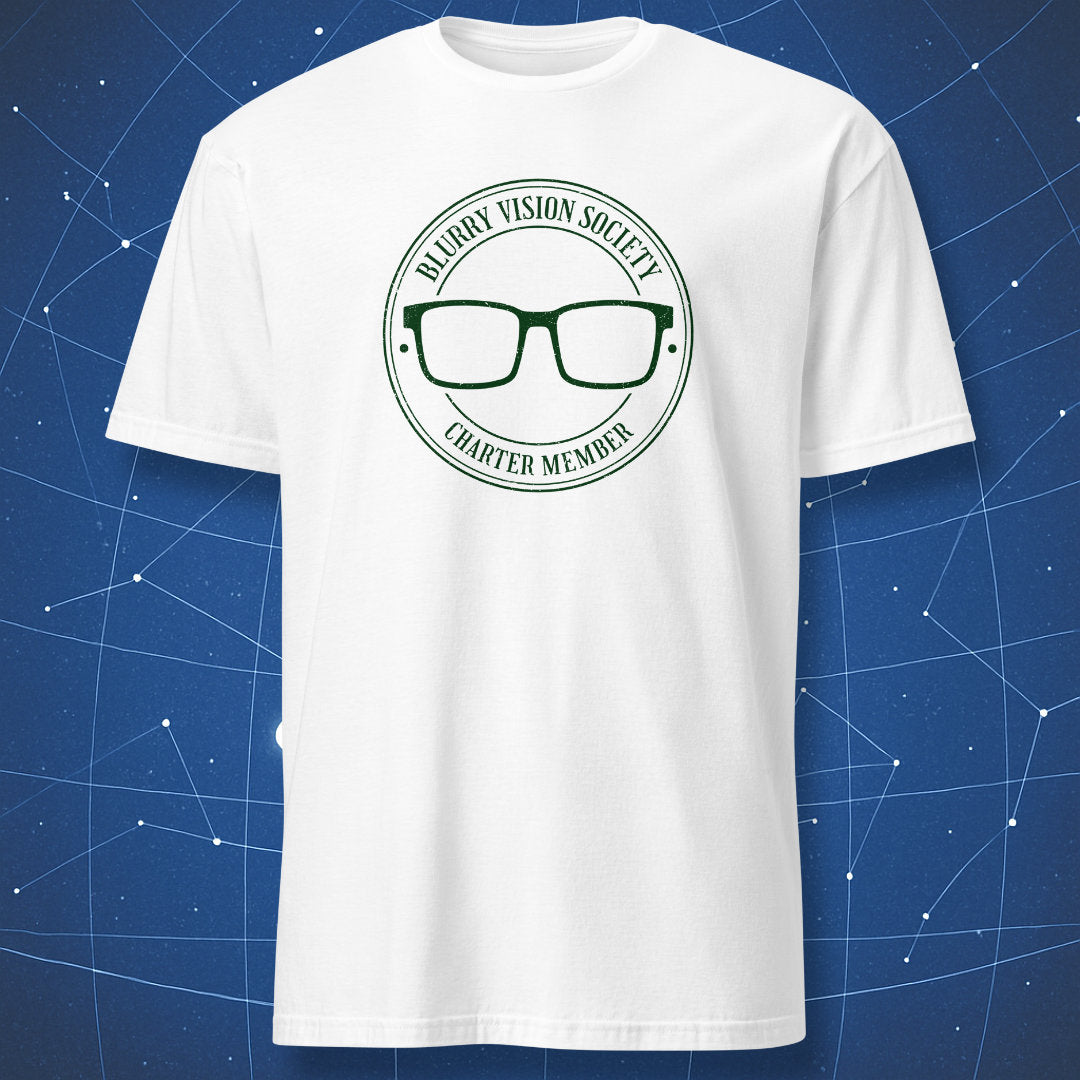 academic seal nerd shirt white with green print