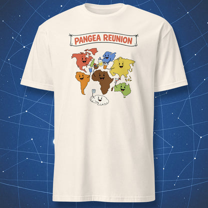 Pangea reunion funny continents party shirt on natural color t-shirt