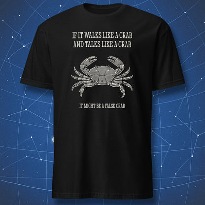 science humor shirt carcinization crab design black tee