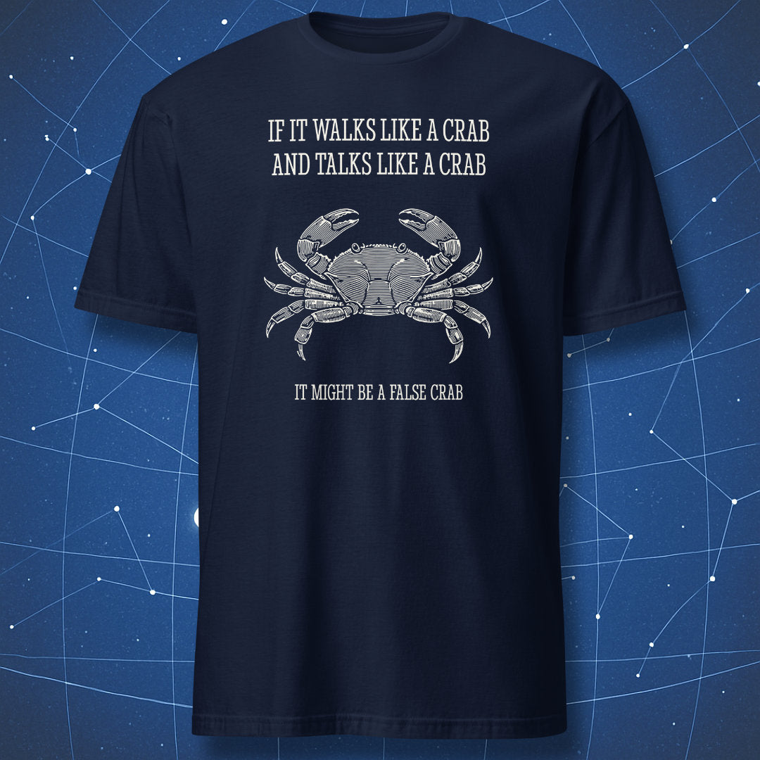 false crab evolution joke t-shirt with vintage crab engraving