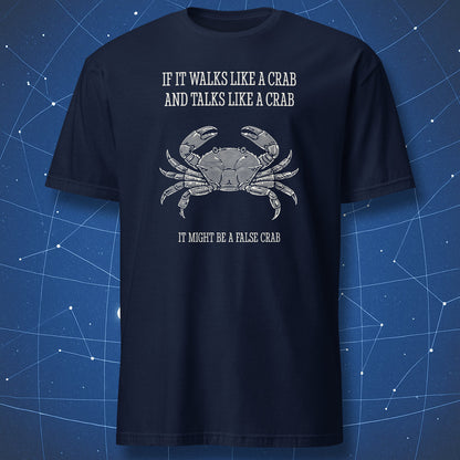 false crab evolution joke t-shirt with vintage crab engraving