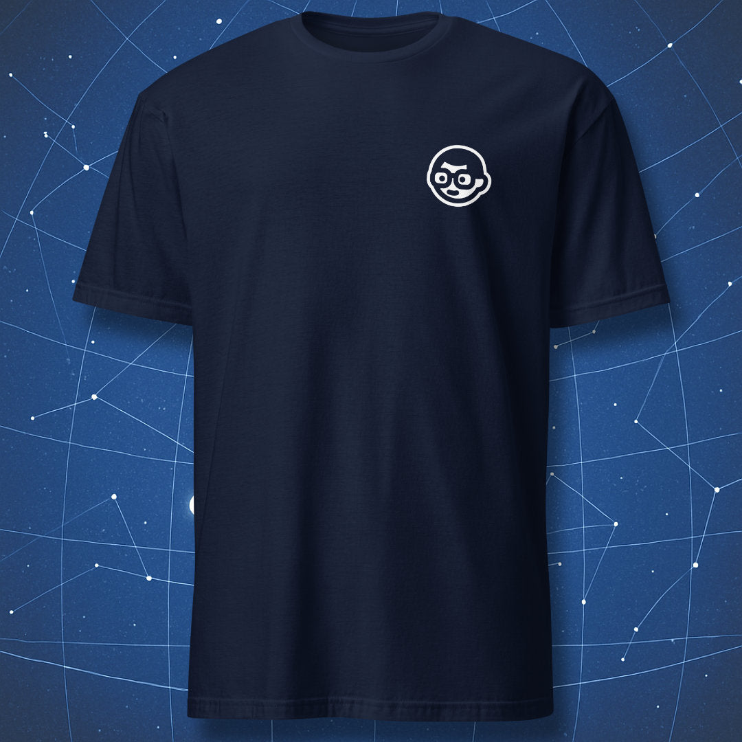 Dork Matter minimalist logo science nerd t-shirt navy