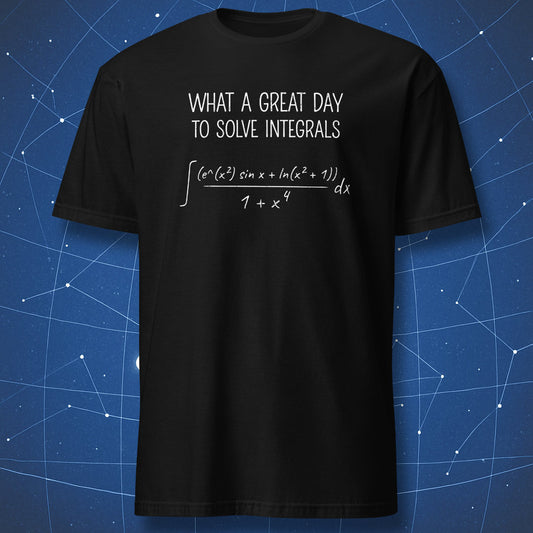 Funny math t shirt with complex integral equation design for calculus students black