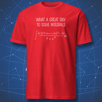 Funny calculus shirt with long integral equation math humor red