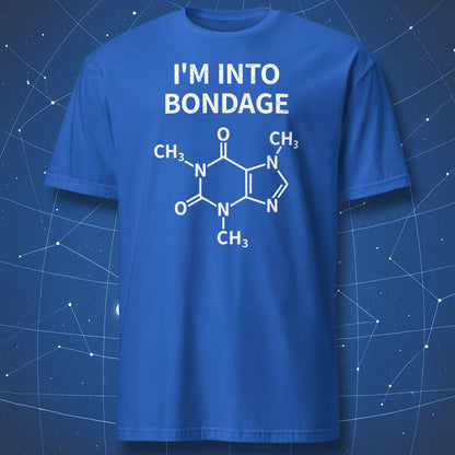 royal blue science humor bondage shirt