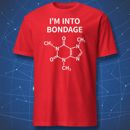red nerd humor caffeine molecule t-shirt