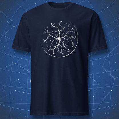 navy blue plasma sphere t-shirt minimal electricity design