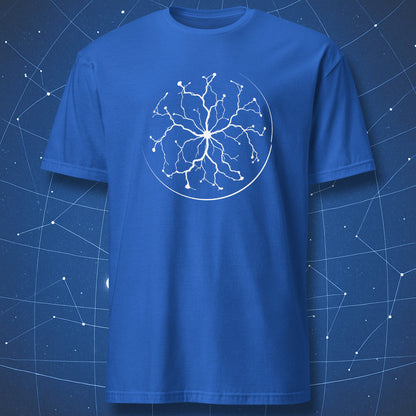 royal blue electric field sphere shirt minimalist plasma design