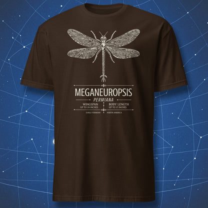 Meganeuropsis permiana vintage entomology specimen T-shirt in dark chocolate brown