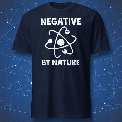 Negative by Nature funny physics T-shirt in navy