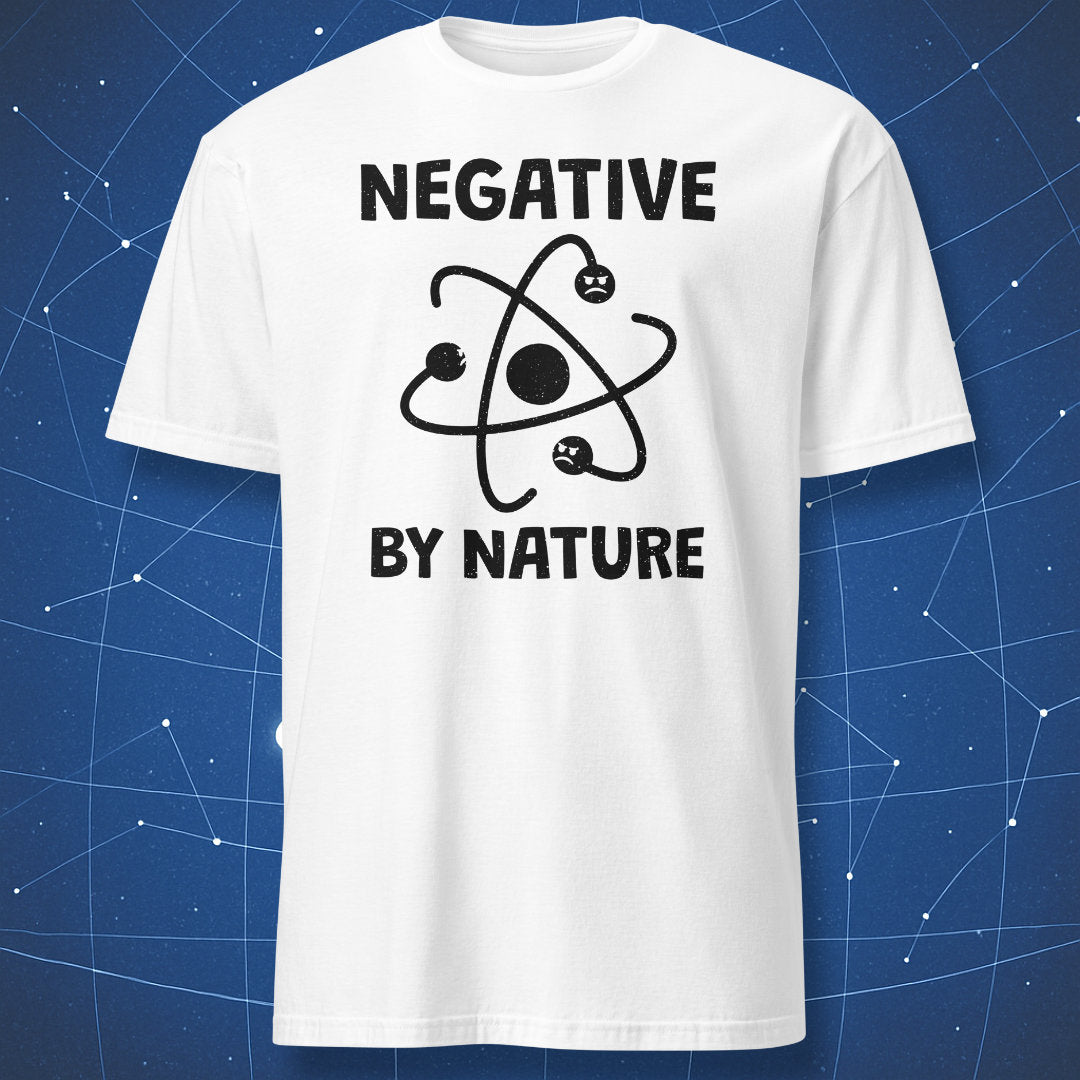Negative by Nature nerdy science T-shirt in white