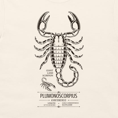 Pulmonoscorpius kirktonensis Carboniferous scorpion design on natural T-shirt