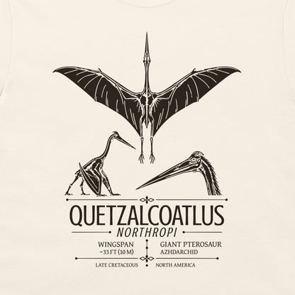 Quetzalcoatlus northropi scientific specimen design on natural T-shirt