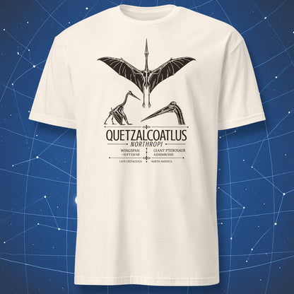 Natural T-shirt with Quetzalcoatlus northropi Late Cretaceous pterosaur design
